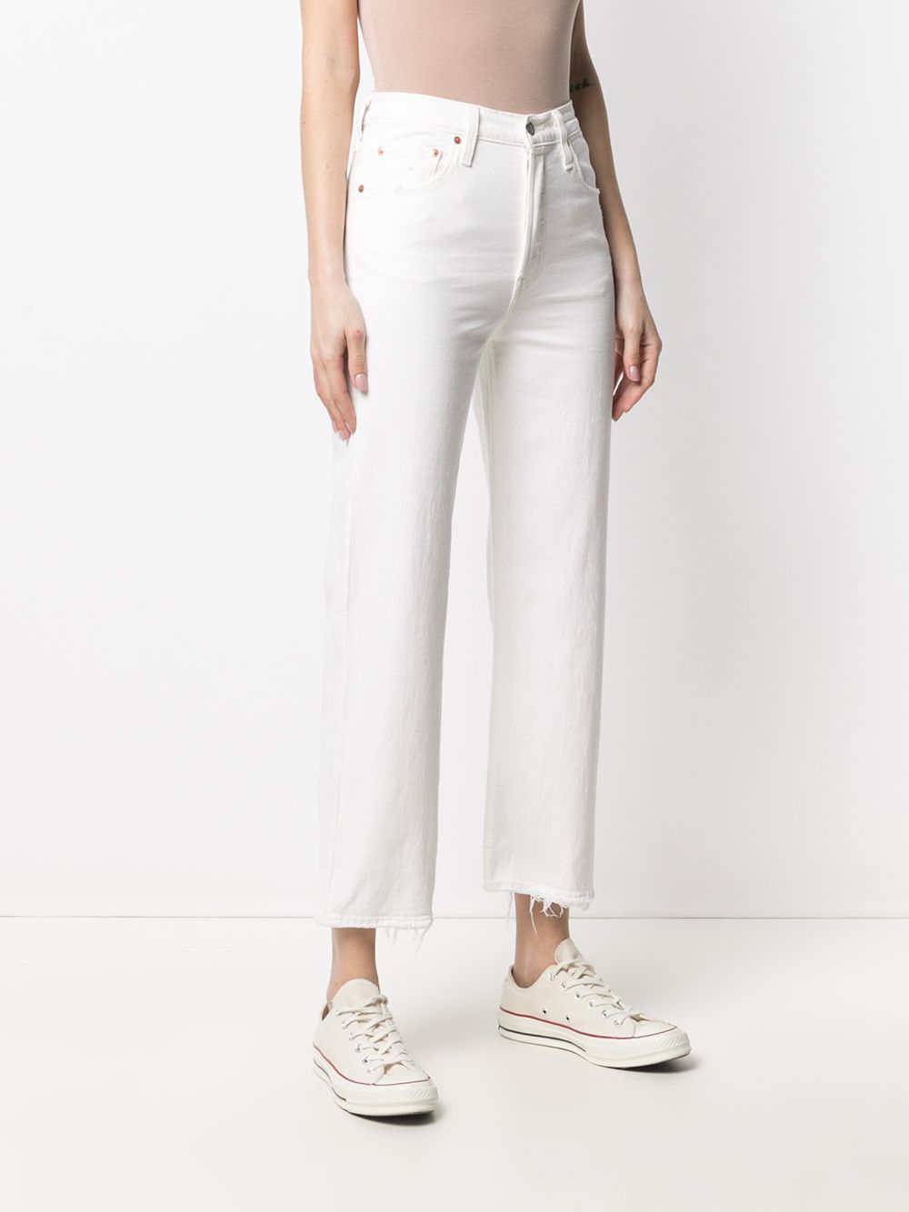 Jeans dritti a vita alta in bianco Levi's - donna 