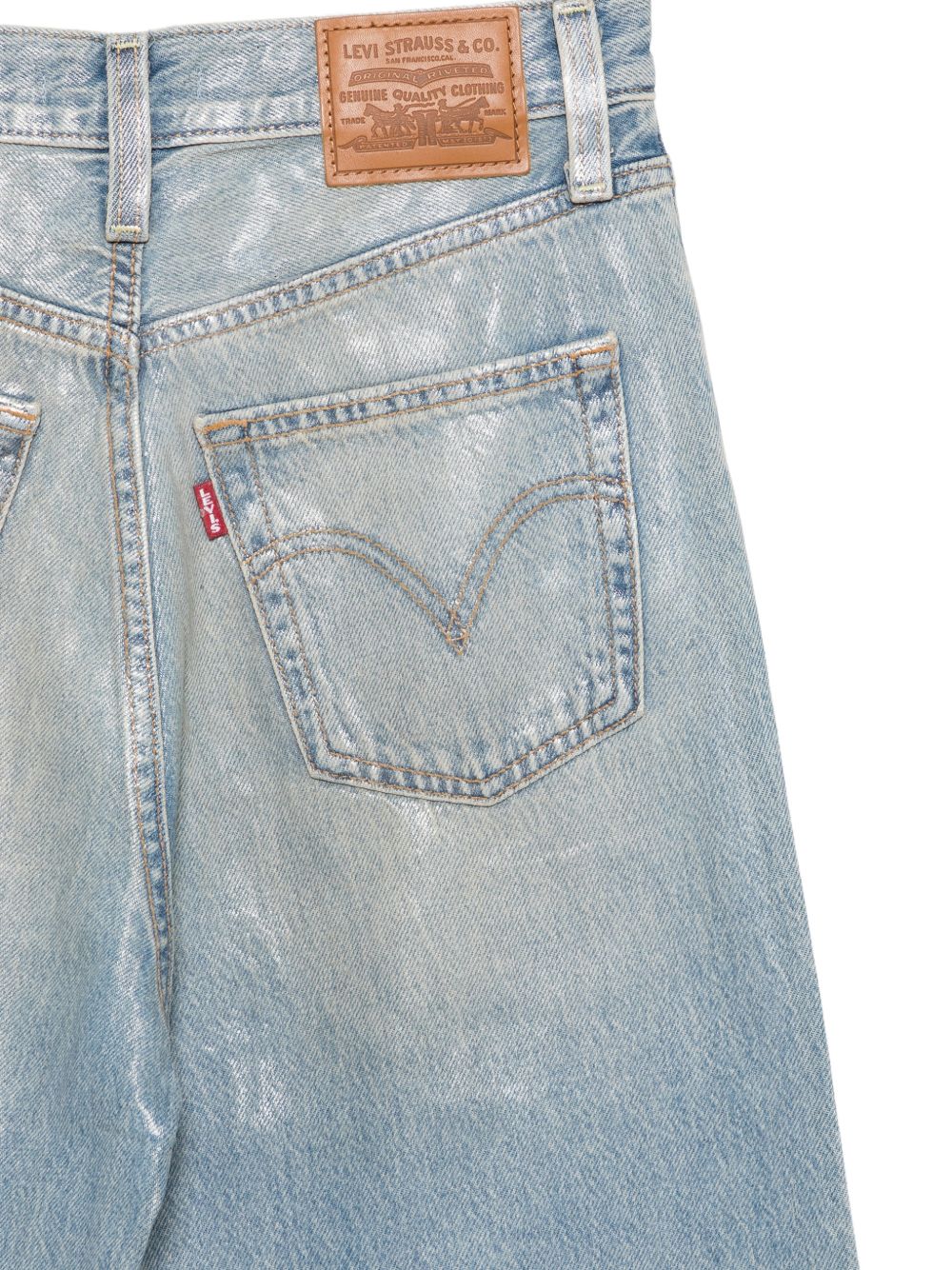 Jeans a gamba larga con costine torace in blu Levi's - donna 