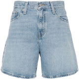 Shorts denim a vita alta in blu Levi's - donna 
