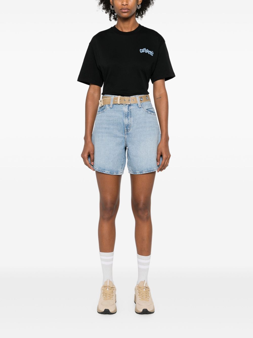 Shorts denim a vita alta in blu Levi's - donna 