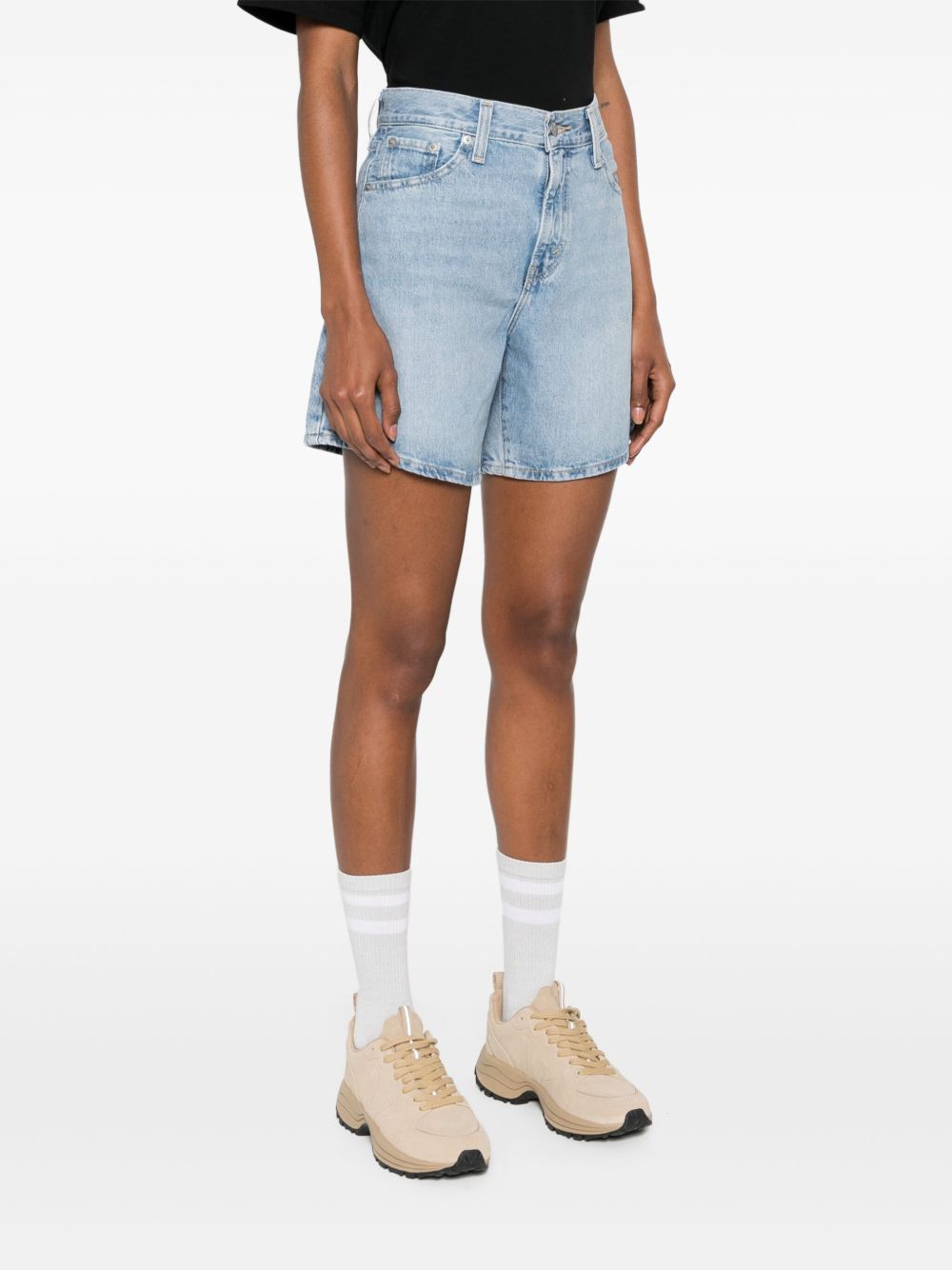 Shorts denim a vita alta in blu Levi's - donna 