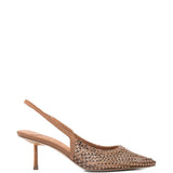 Decollete chanel gilda con cristalli in marrone Le silla - donna 