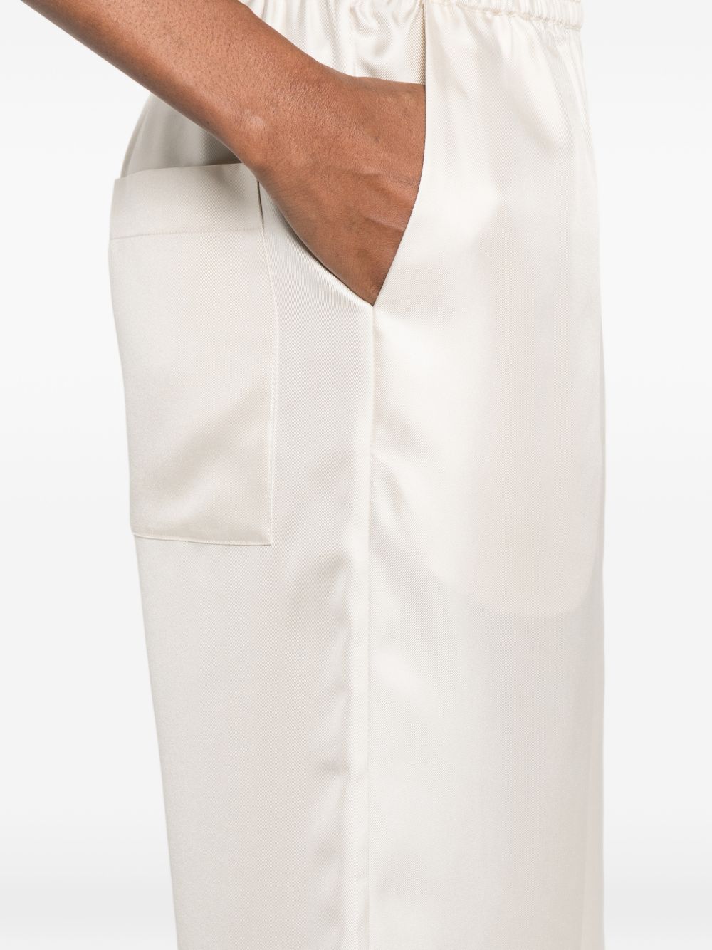 Pantaloni Alera con vita elasticizzata in beige Loulou de saison - donna 