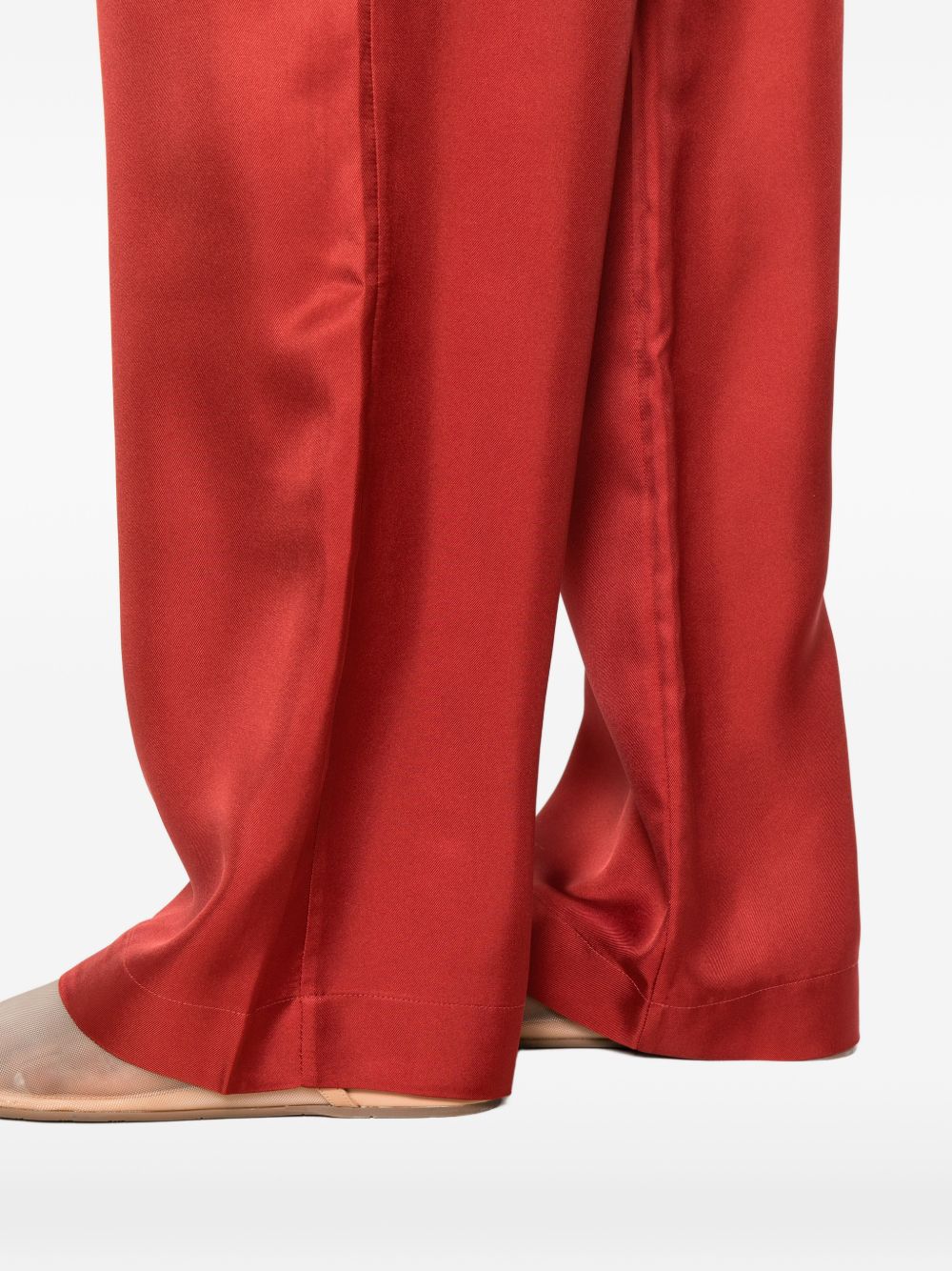Pantaloni Alera con vita elasticizzata in rosso Loulou de saison - donna 