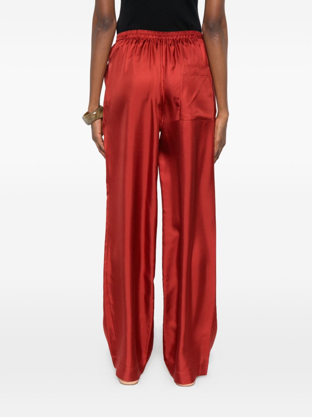 Pantaloni Alera con vita elasticizzata in rosso Loulou de saison - donna 