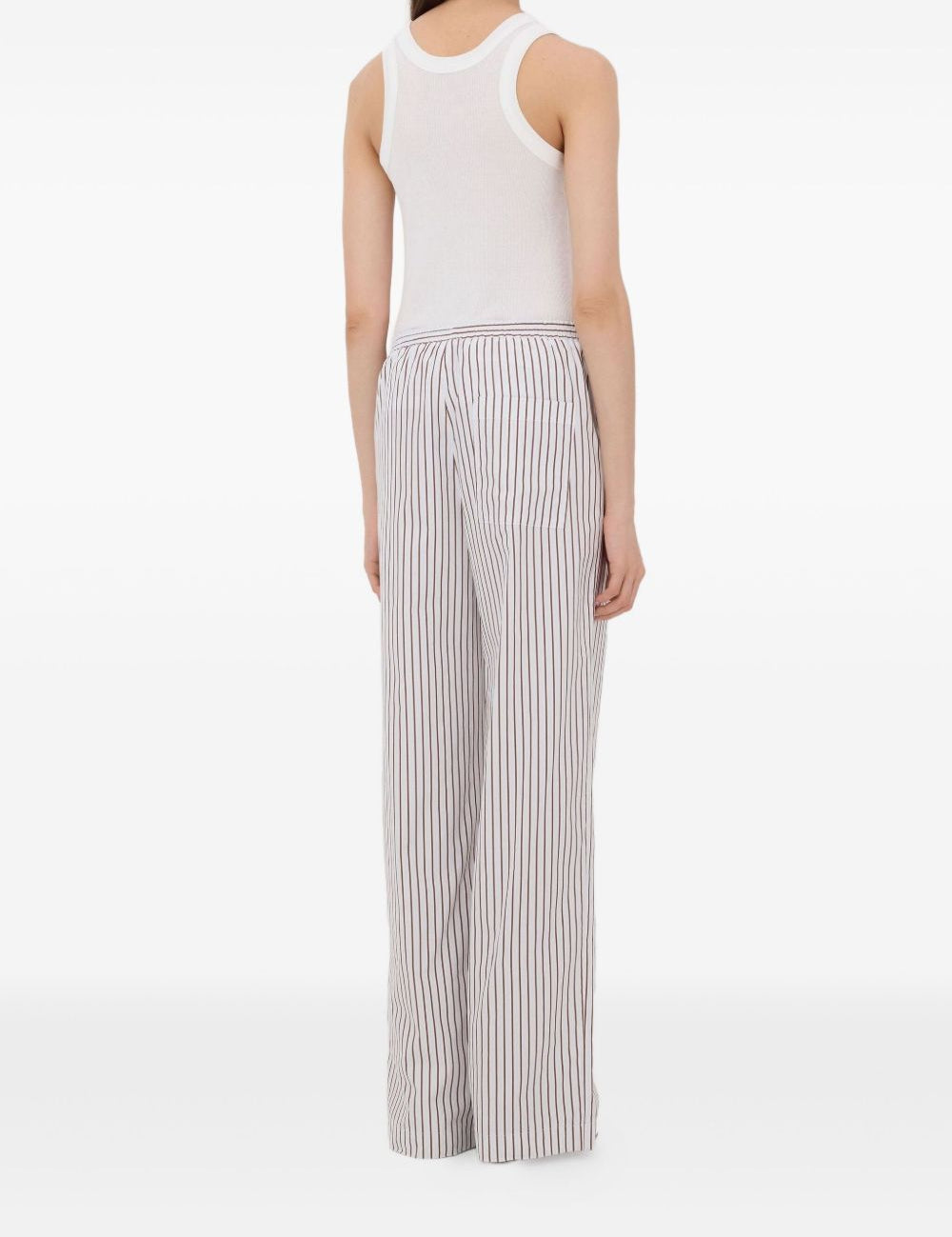 Pantaloni CISCO a righe in azzurro e rosso Loulou de saison - donna 