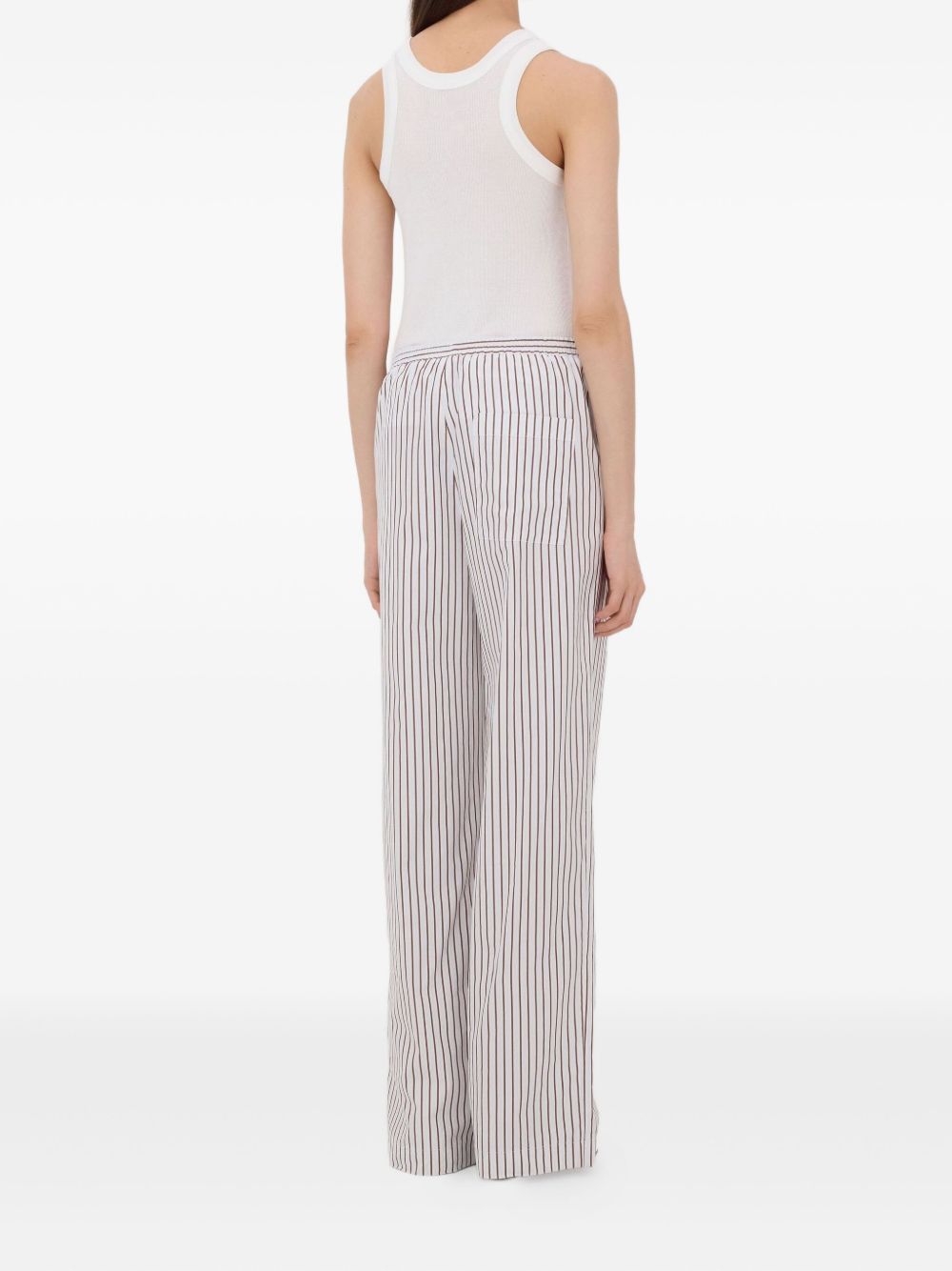 Pantaloni CISCO a righe in azzurro e rosso Loulou de saison - donna 