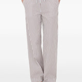 Pantaloni CISCO a righe in azzurro e rosso Loulou de saison - donna 