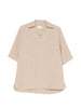 T-shirt con scollo a v ermo in beige Loulou de saison - donna