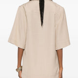 T-shirt con scollo a v ermo in beige Loulou de saison - donna 