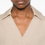 T-shirt con scollo a v ermo in beige Loulou de saison - donna 