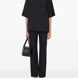 T-shirt con scollo a v ermo in nero Loulou de saison - donna 