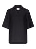 T-shirt con scollo a v ermo in nero Loulou de saison - donna