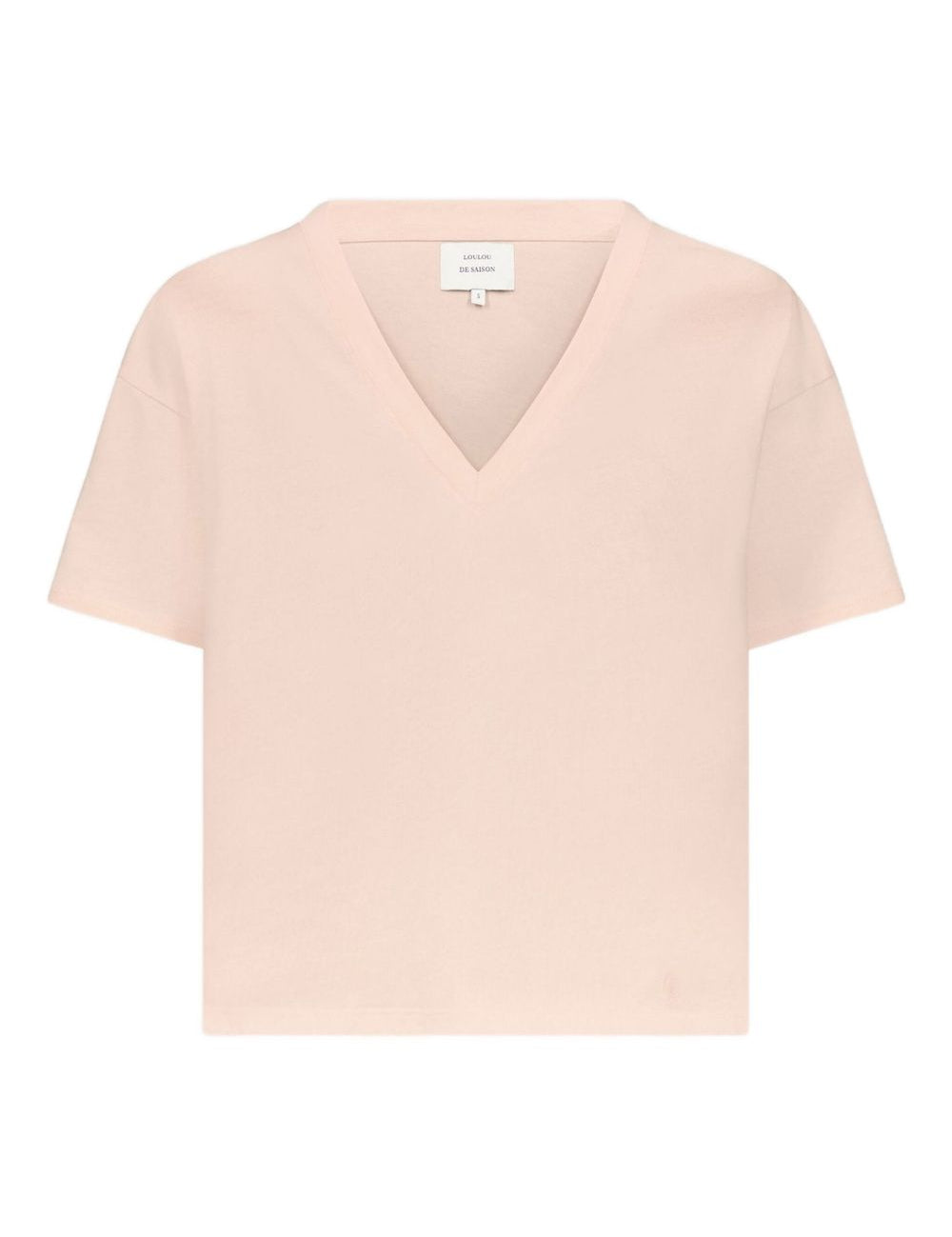 T-shirt Faaa Lds con scollo a V in rosa Loulou de saison - donna 
