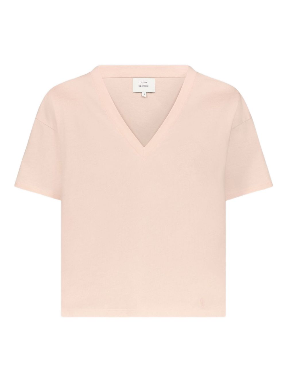 T-shirt Faaa Lds con scollo a V in rosa Loulou de saison - donna 
