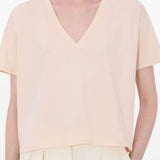 T-shirt Faaa Lds con scollo a V in rosa Loulou de saison - donna 