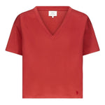 T-shirt Faaa Lds con scollo a V in rosso Loulou de saison - donna 