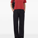 T-shirt Faaa Lds con scollo a V in rosso Loulou de saison - donna 