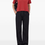 T-shirt Faaa Lds con scollo a V in rosso Loulou de saison - donna 