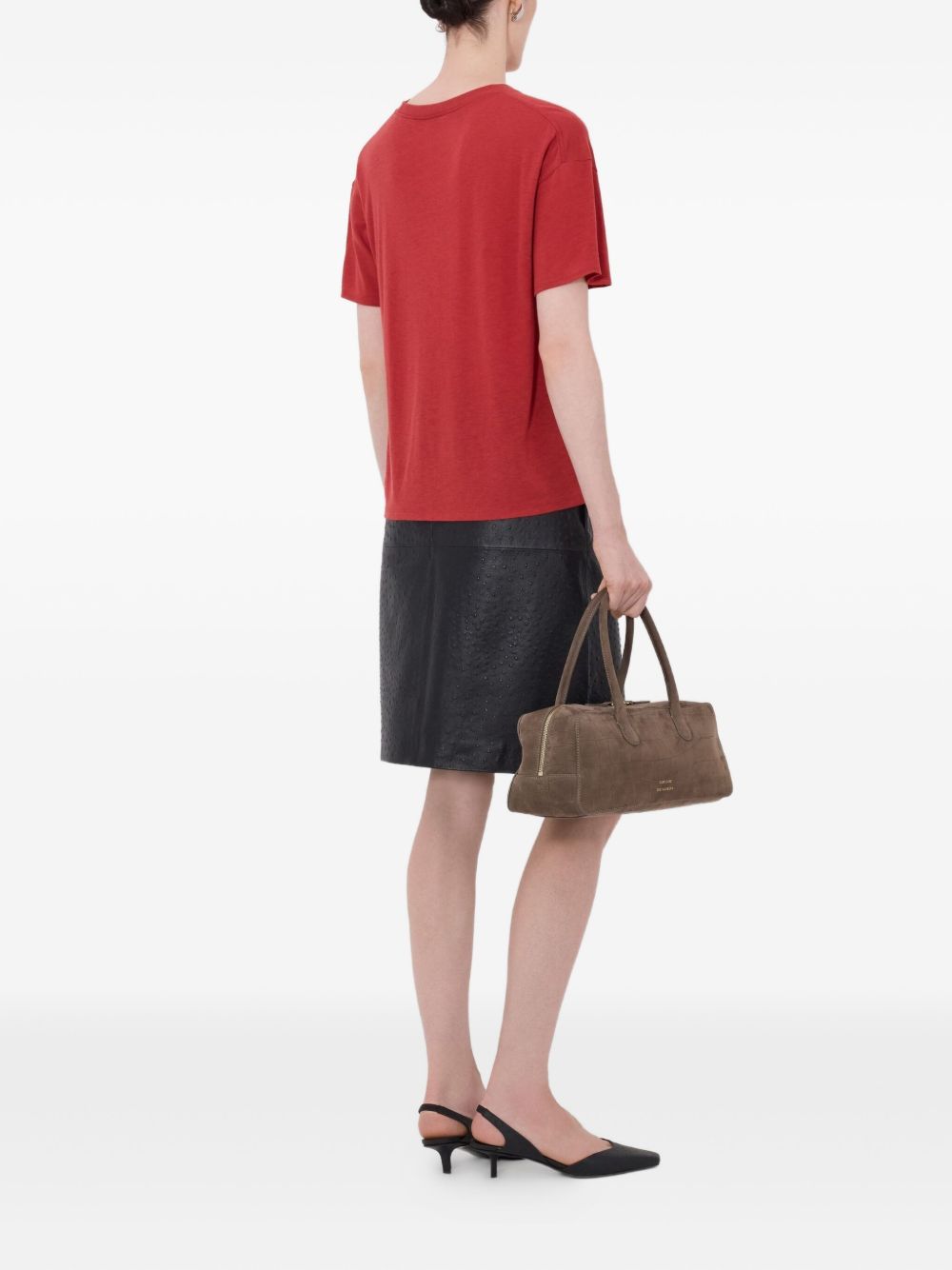 T-shirt Faaa Lds con scollo a V in rosso Loulou de saison - donna 