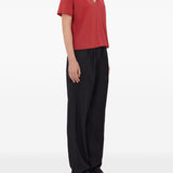 T-shirt Faaa Lds con scollo a V in rosso Loulou de saison - donna 