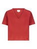 T-shirt Faaa Lds con scollo a V in rosso Loulou de saison - donna