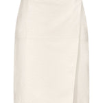 Gonna midi gora in pelle bianco Loulou de saison - donna 