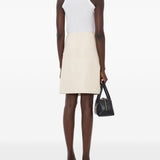 Gonna midi gora in pelle bianco Loulou de saison - donna 