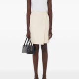 Gonna midi gora in pelle bianco Loulou de saison - donna 