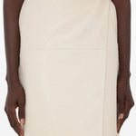 Gonna midi gora in pelle bianco Loulou de saison - donna 