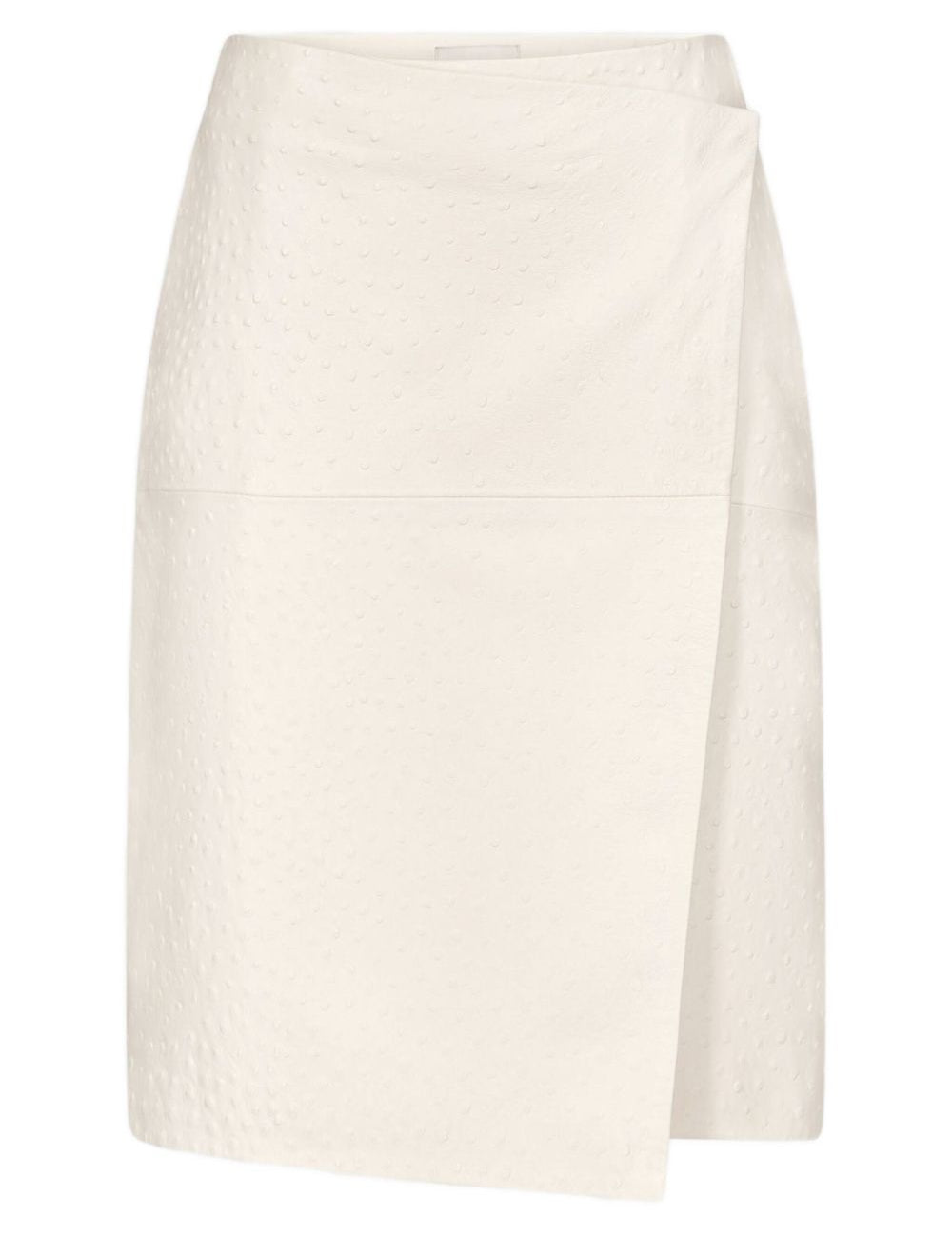 Gonna midi gora in pelle bianco Loulou de saison - donna 