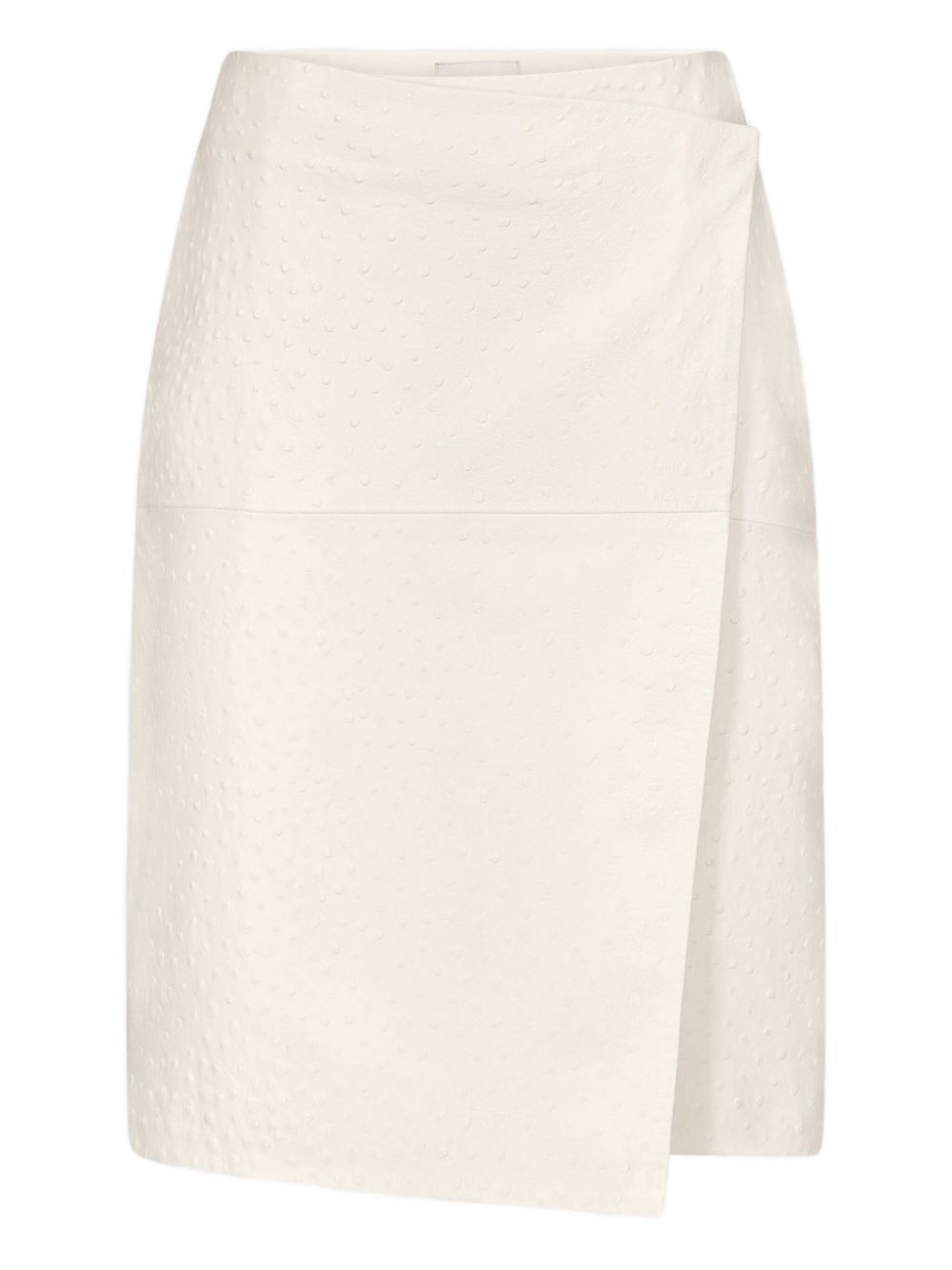 Gonna midi gora in pelle bianco Loulou de saison - donna 