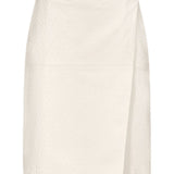 Gonna midi gora in pelle bianco Loulou de saison - donna 