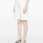 Shorts con taschei in bianco Loulou de saison - donna 