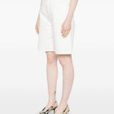 Shorts con taschei in bianco Loulou de saison - donna 