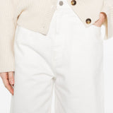 Shorts con taschei in bianco Loulou de saison - donna 