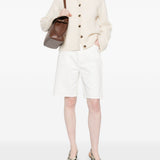 Shorts con taschei in bianco Loulou de saison - donna 