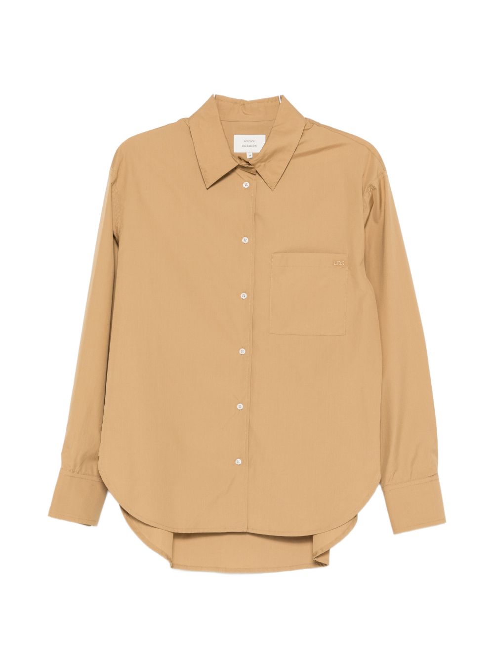 Camicia lee con ricamo in marrone chiaro Loulou de saison - donna 