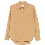 Camicia lee con ricamo in marrone chiaro Loulou de saison - donna 