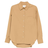 Camicia lee con ricamo in marrone chiaro Loulou de saison - donna 