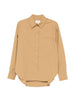 Camicia lee con ricamo in marrone chiaro Loulou de saison - donna