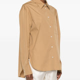 Camicia lee con ricamo in marrone chiaro Loulou de saison - donna 