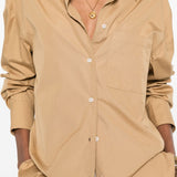 Camicia lee con ricamo in marrone chiaro Loulou de saison - donna 