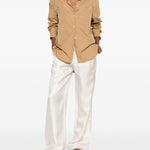 Camicia lee con ricamo in marrone chiaro Loulou de saison - donna 