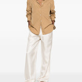 Camicia lee con ricamo in marrone chiaro Loulou de saison - donna 