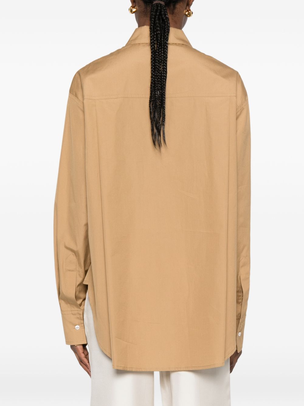 Camicia lee con ricamo in marrone chiaro Loulou de saison - donna 