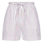 Shorts a righe Lory con coulisse in bianco e rosso Loulou de saison - donna 