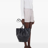 Shorts a righe Lory con coulisse in bianco e rosso Loulou de saison - donna 