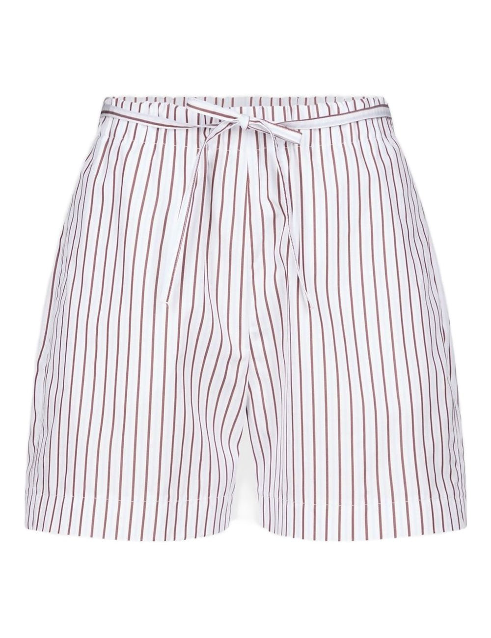 Shorts a righe Lory con coulisse in bianco e rosso Loulou de saison - donna 
