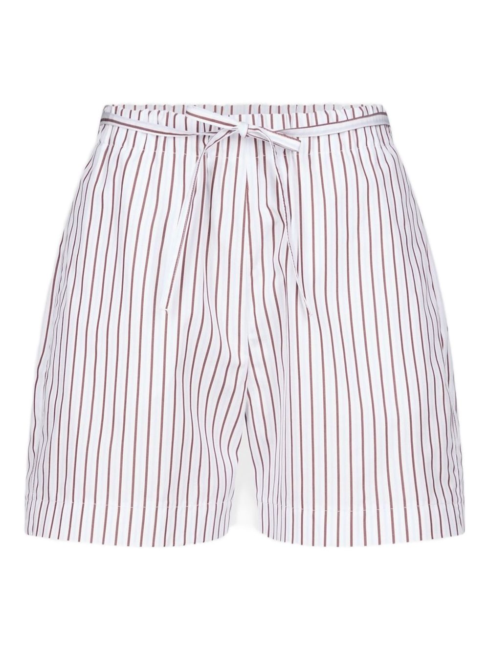 Shorts a righe Lory con coulisse in bianco e rosso Loulou de saison - donna 